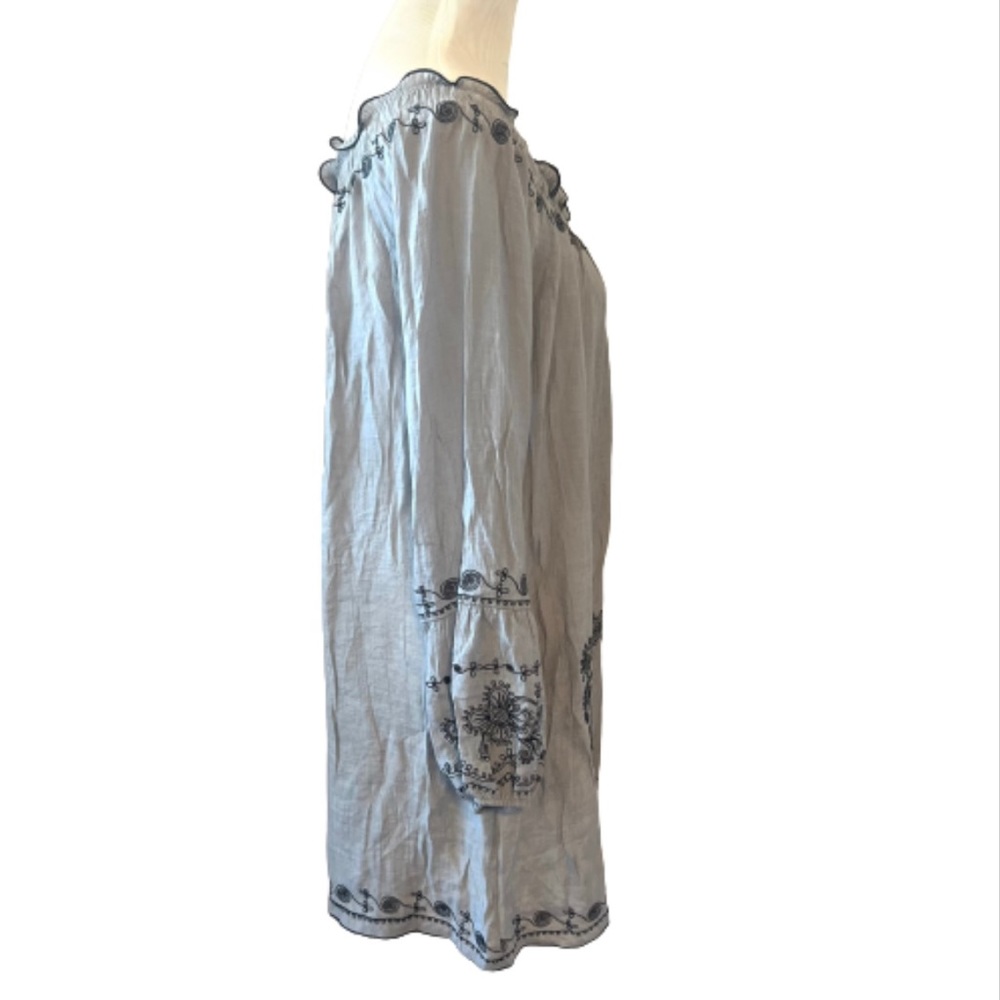 Easley Grey Embroidered Long Sleeve Dress, NWT - Picture 5 of 11